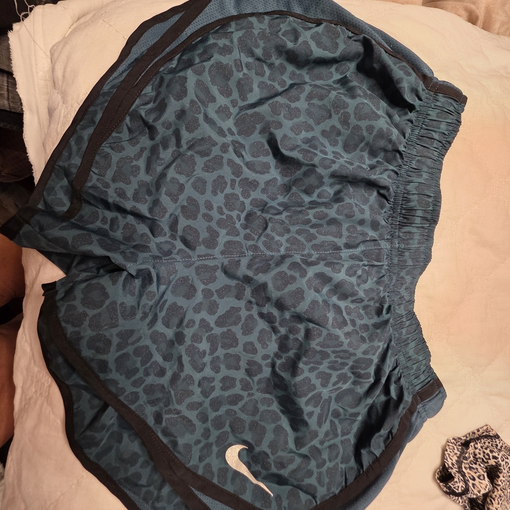 Nike Teal Leopard Print Running Shorts